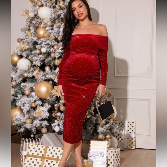 Velvet Maternity dress - Picture 4 of 5